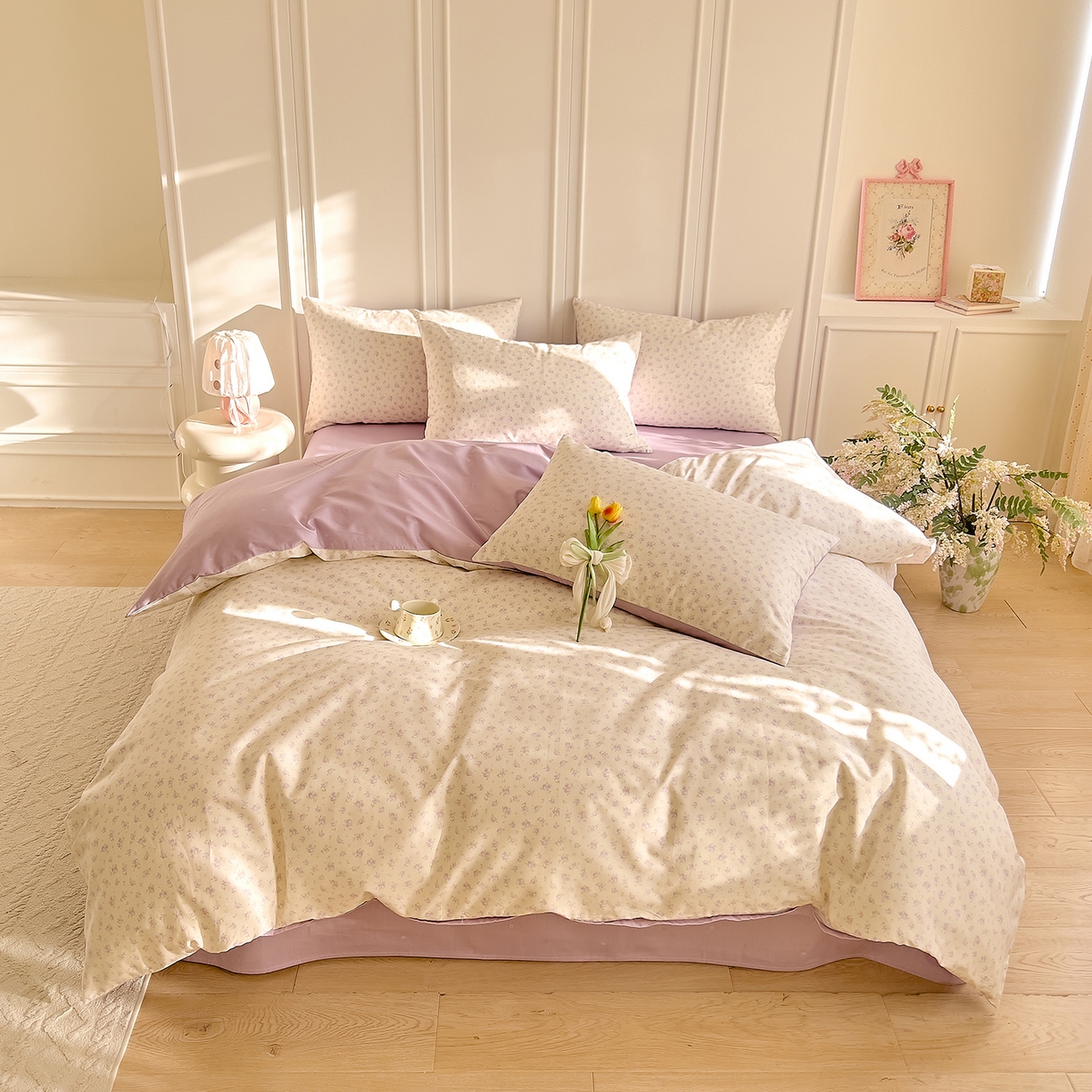 91家纺网 家纺一手货源 找家纺 DoDo 兜兜 2026新款40支全棉纯棉小碎花四件套（可定做尺寸） 山野花集