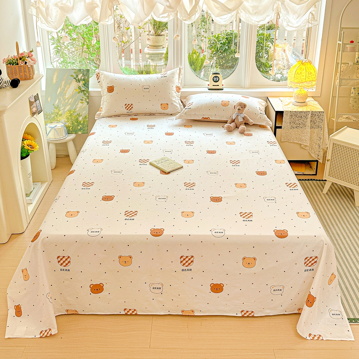 恩泽家纺 2026春夏新款全棉纯棉12868印花四件套及单品系列-单床单床单单件 小精灵