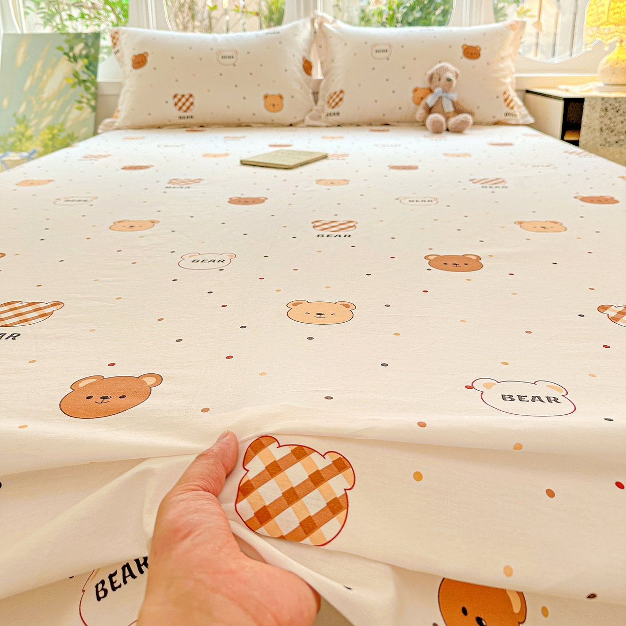 91家纺网 家纺一手货源 找家纺 恩泽家纺 2026春夏新款全棉纯棉12868印花四件套及单品系列-单床单床单单件 小精灵