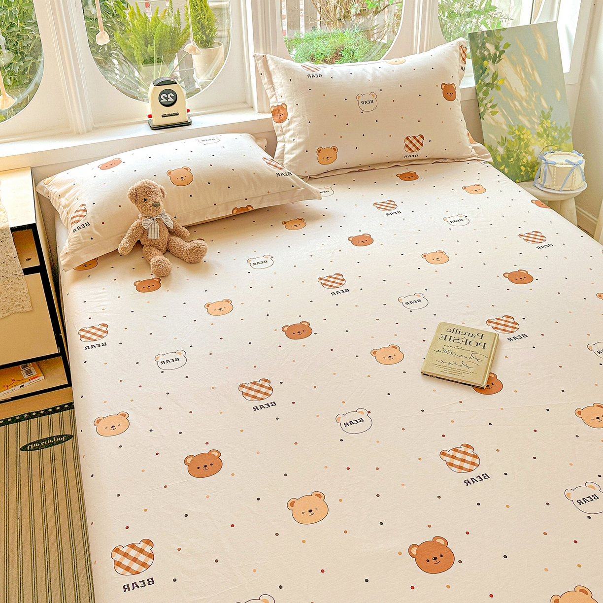 91家纺网 家纺一手货源 找家纺 恩泽家纺 2026春夏新款全棉纯棉12868印花四件套及单品系列-单床单床单单件 小精灵