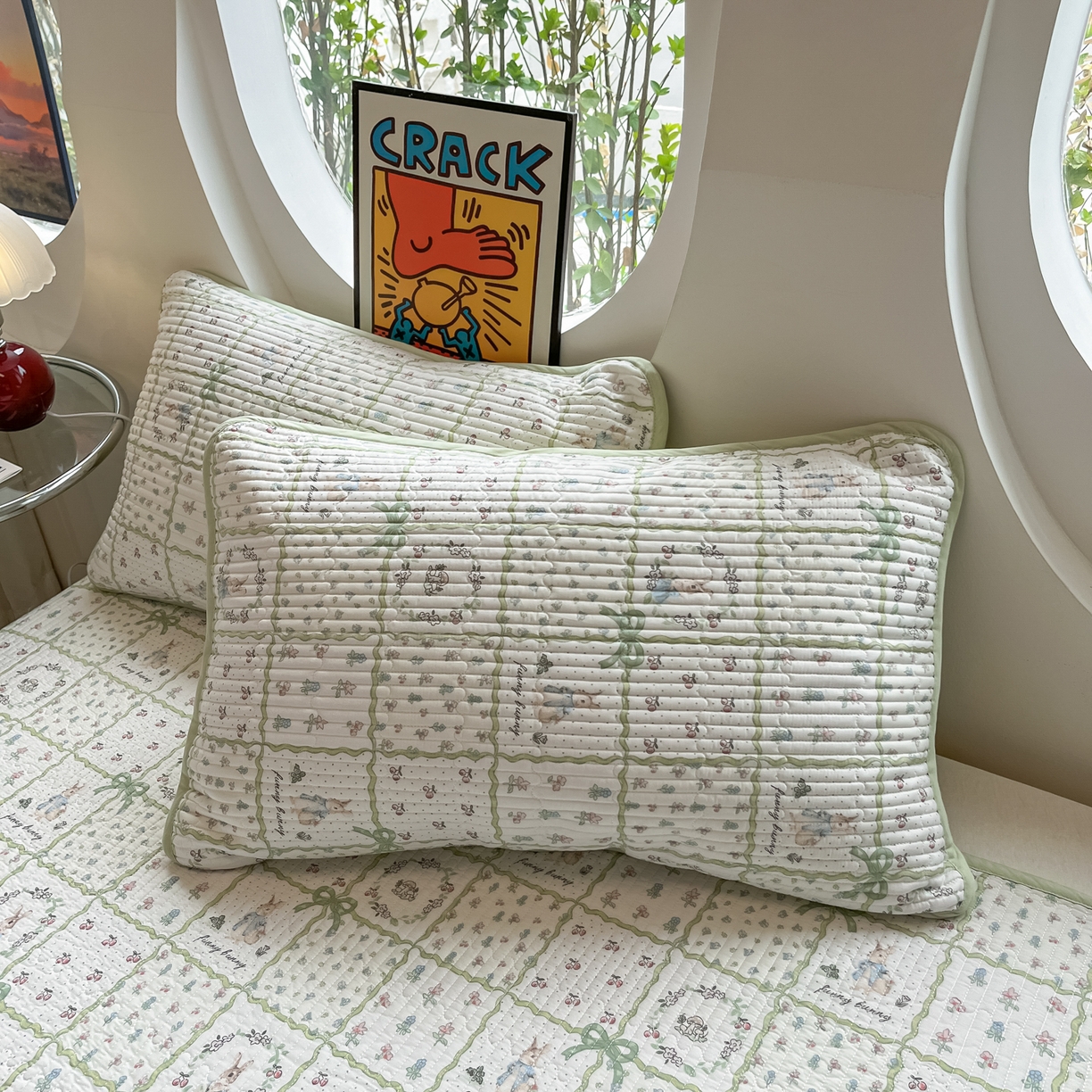 91家纺网 家纺一手货源 找家纺 漫时光 2026新款纯棉小清新棉花夹层床盖 方格花