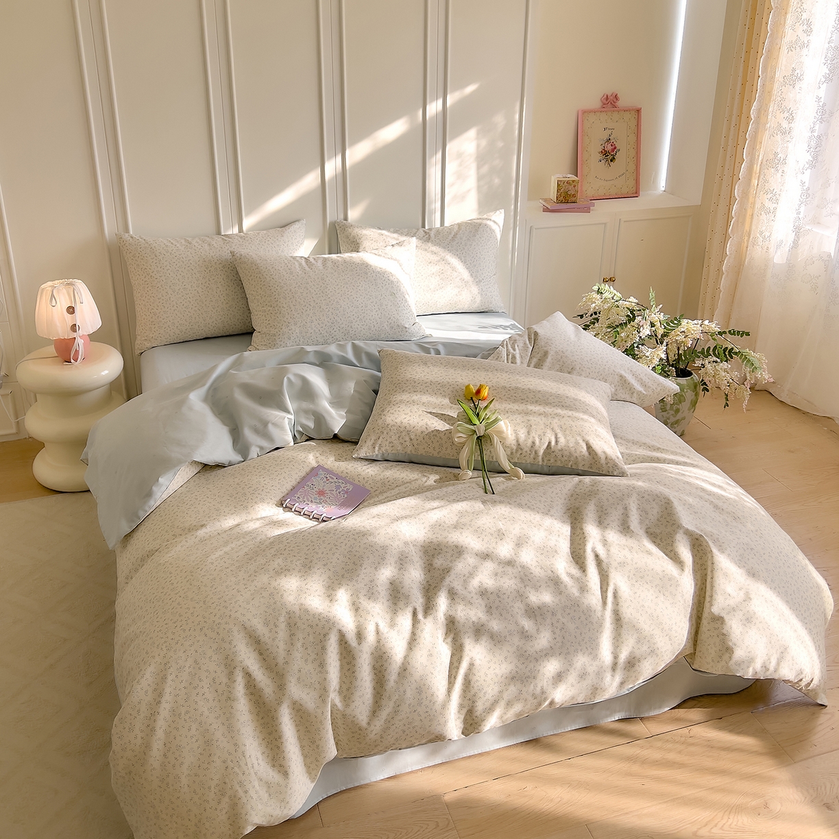 91家纺网 家纺一手货源 找家纺 DoDo 兜兜 2026新款40支全棉纯棉小碎花四件套（可定做尺寸） 楼兰阁