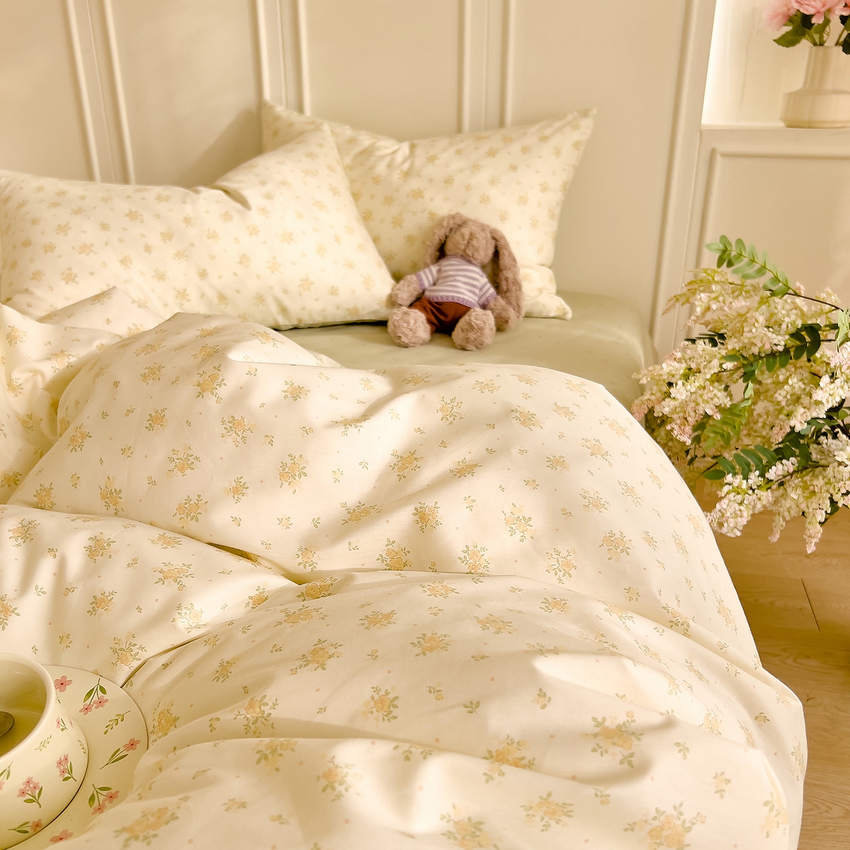 91家纺网 家纺一手货源 找家纺 DoDo 兜兜 2026新款40支全棉纯棉小碎花四件套（可定做尺寸） 春信予你