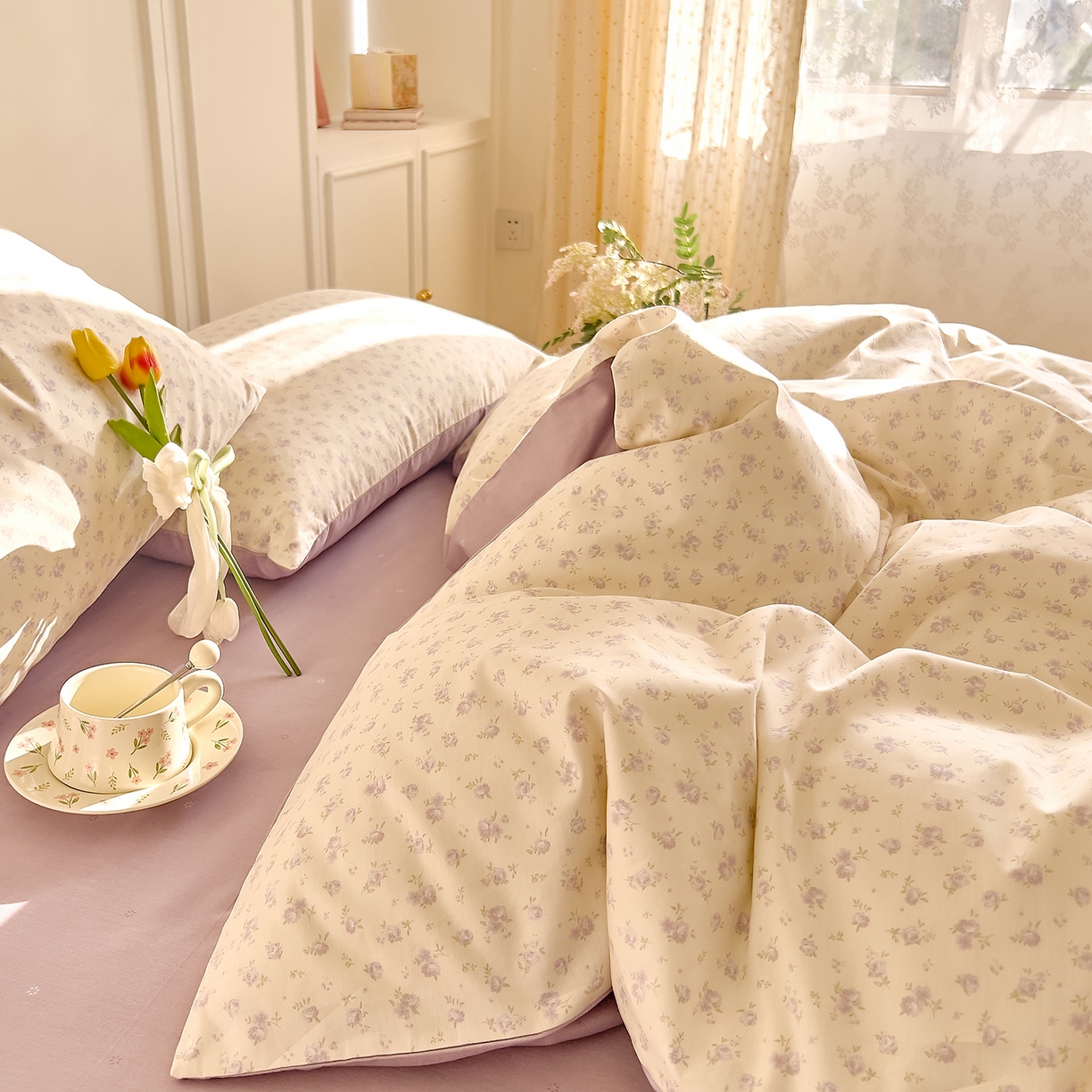 91家纺网 家纺一手货源 找家纺 DoDo 兜兜 2026新款40支全棉纯棉小碎花四件套（可定做尺寸） 山野花集