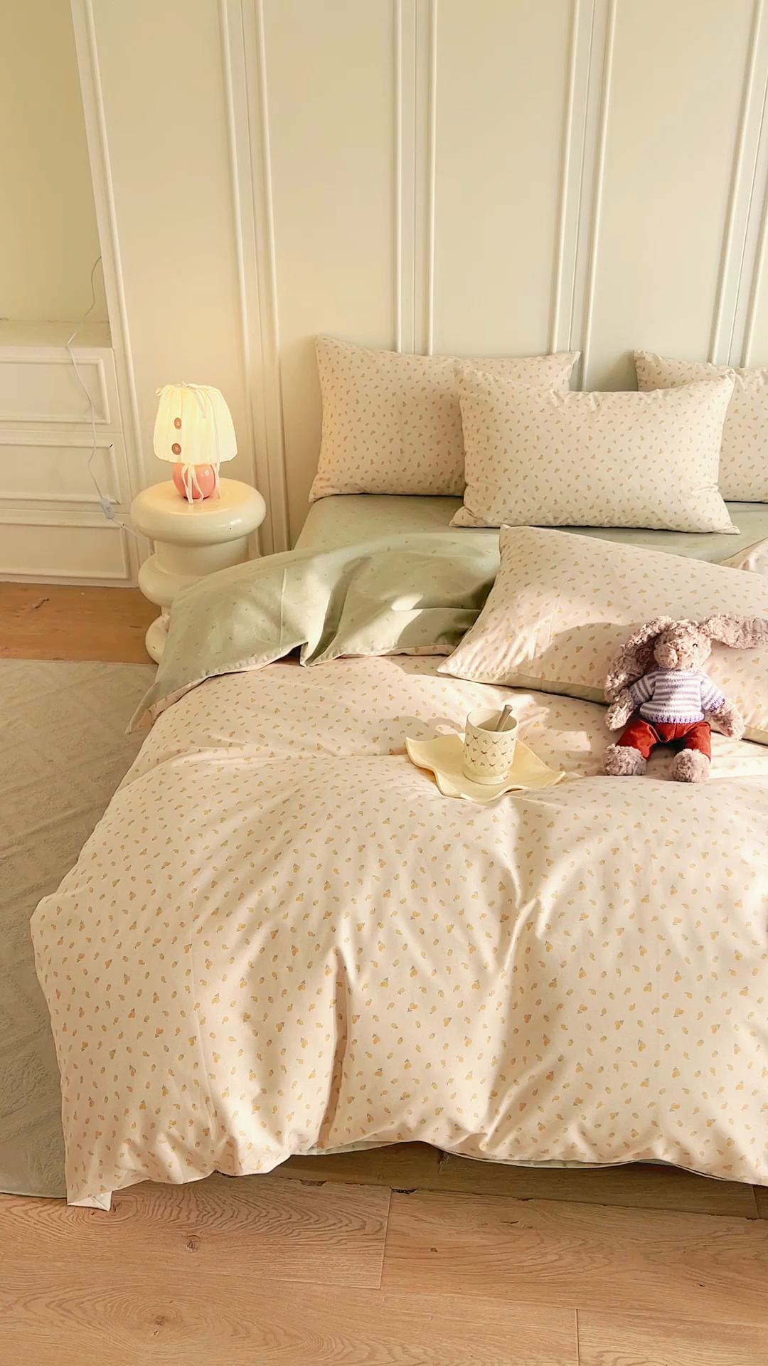 91家纺网 家纺一手货源 找家纺 DoDo 兜兜 2026新款40支全棉纯棉小碎花四件套（可定做尺寸） 柠檬蜜茶