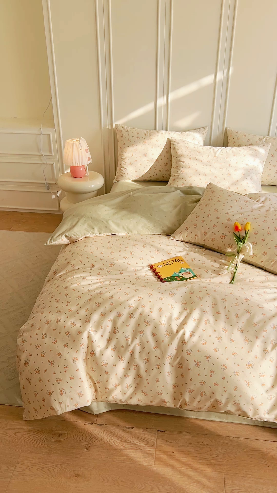 91家纺网 家纺一手货源 找家纺 DoDo 兜兜 2026新款40支全棉纯棉小碎花四件套（可定做尺寸） 樱草恋歌