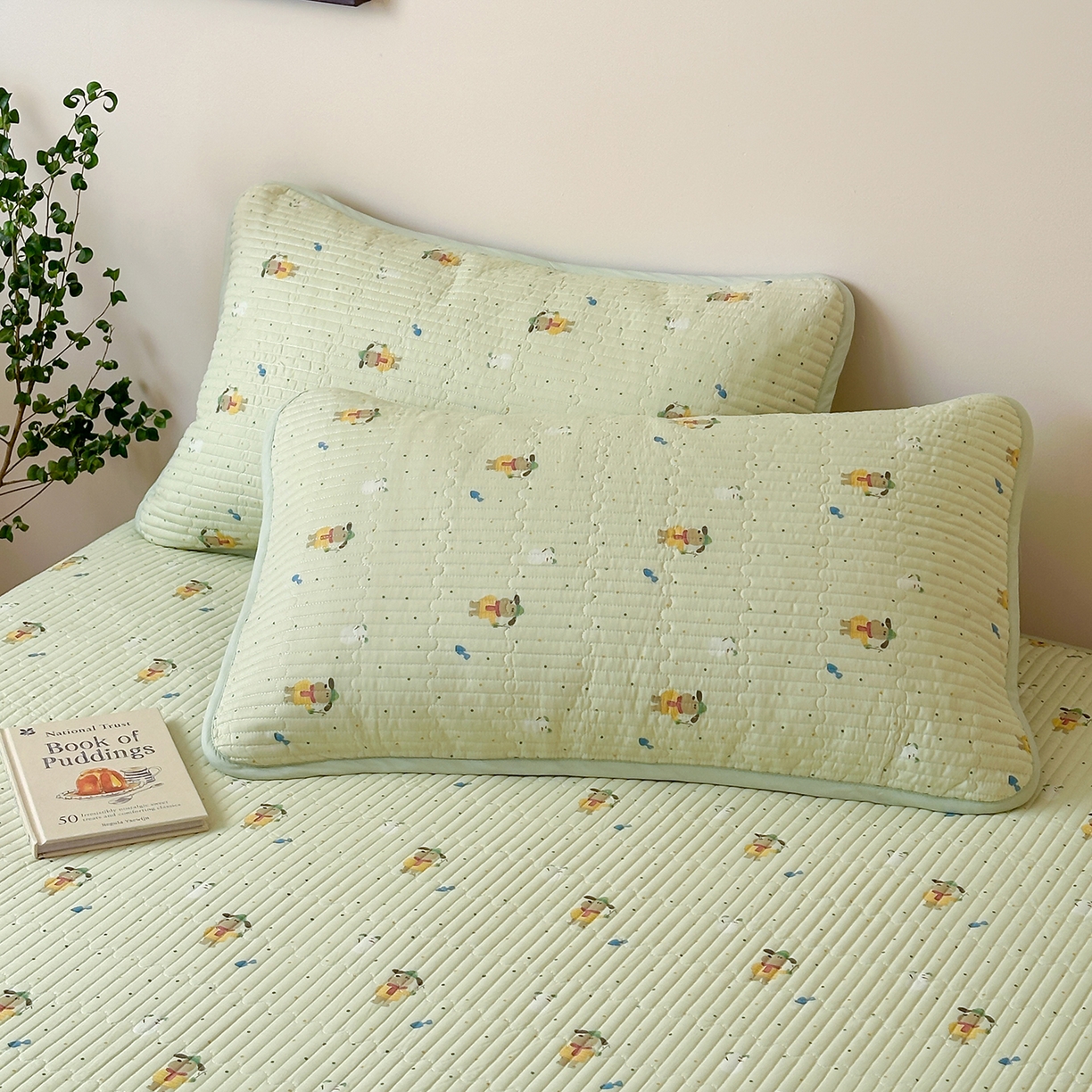 91家纺网 家纺一手货源 找家纺 漫时光 2026新款纯棉小清新棉花夹层床盖 小汪