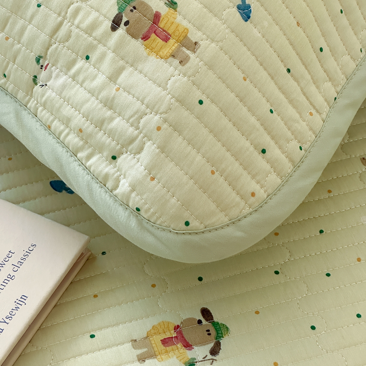 91家纺网 家纺一手货源 找家纺 漫时光 2026新款纯棉小清新棉花夹层床盖 小汪