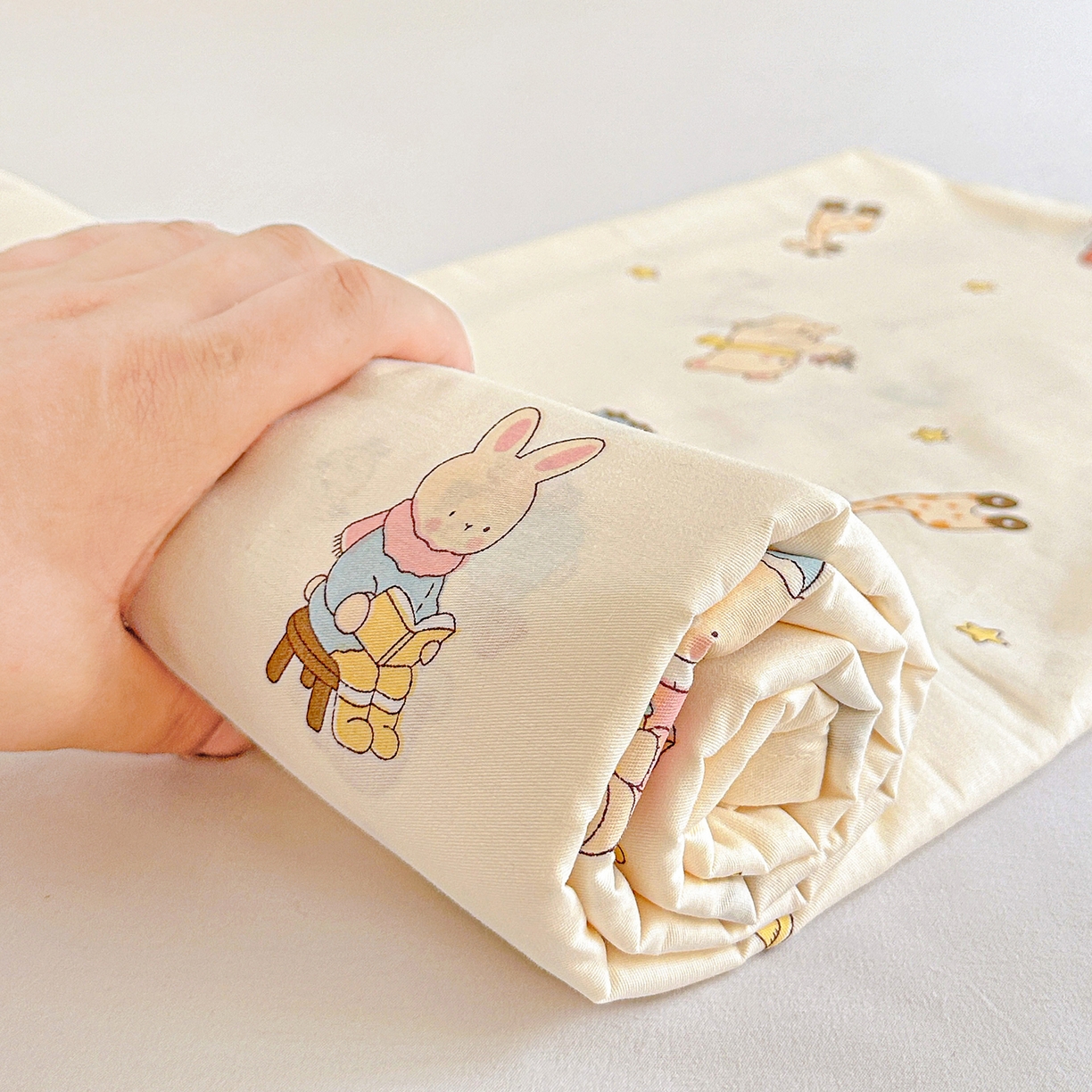 91家纺网 家纺一手货源 找家纺 恩泽家纺 2026春夏新款全棉纯棉12868印花四件套及单品系列-单床单床单单件 小萌物