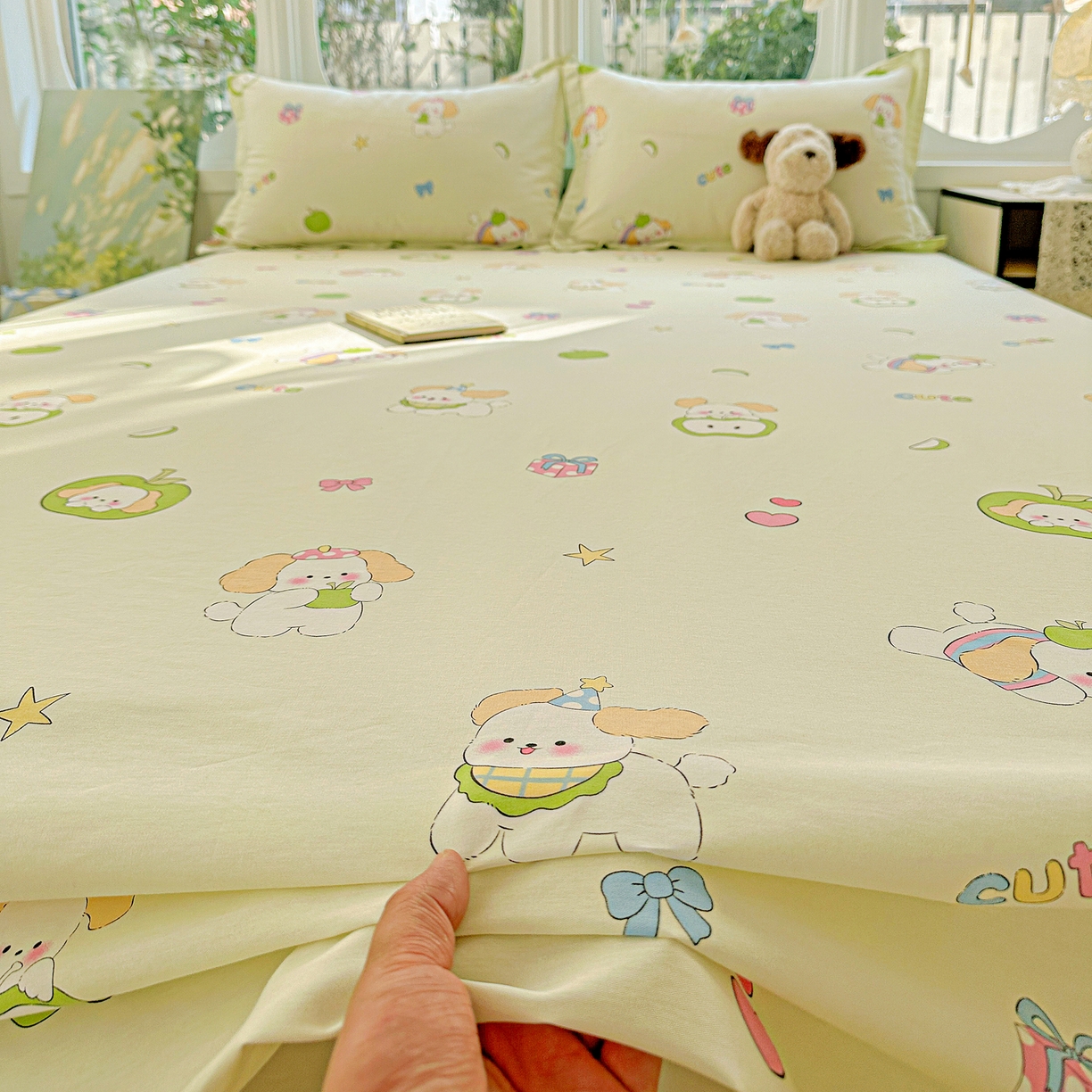 91家纺网 家纺一手货源 找家纺 恩泽家纺 2026春夏新款全棉纯棉12868印花四件套及单品系列-单床单床单单件 小淘气