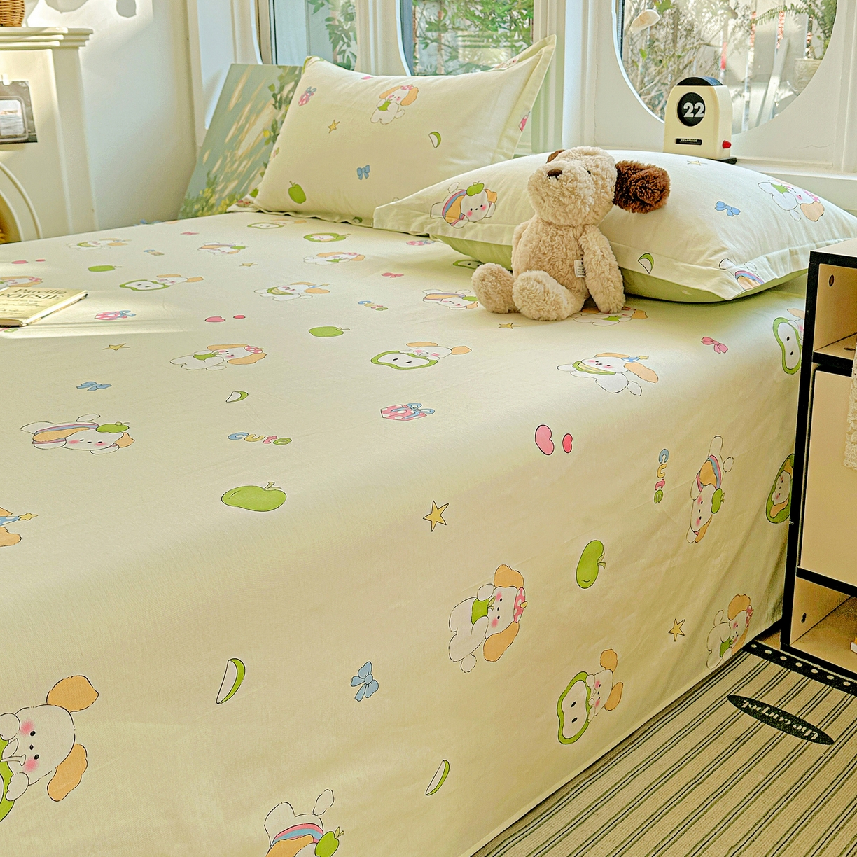 91家纺网 家纺一手货源 找家纺 恩泽家纺 2026春夏新款全棉纯棉12868印花四件套及单品系列-单床单床单单件 小淘气