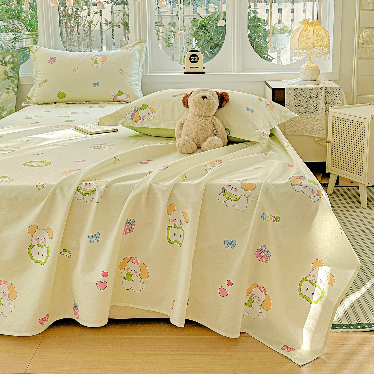 91家纺网 家纺一手货源 找家纺 恩泽家纺 2026春夏新款全棉纯棉12868印花四件套及单品系列-单床单床单单件 小淘气