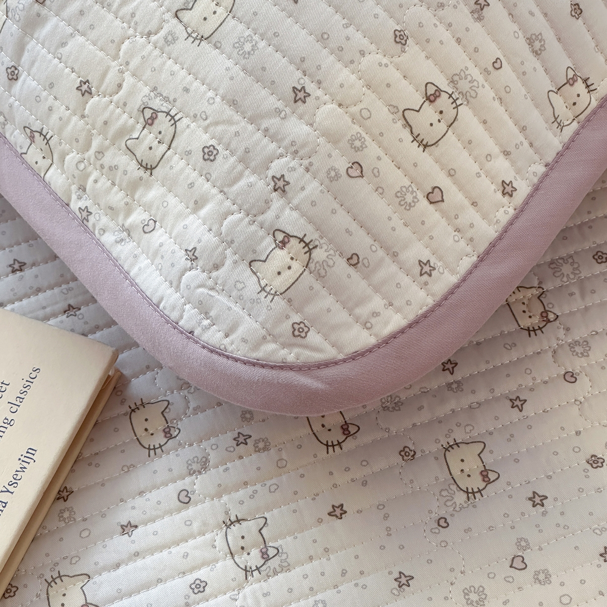 91家纺网 家纺一手货源 找家纺 漫时光 2026新款全棉新疆棉花夹层枕套单品 星星猫