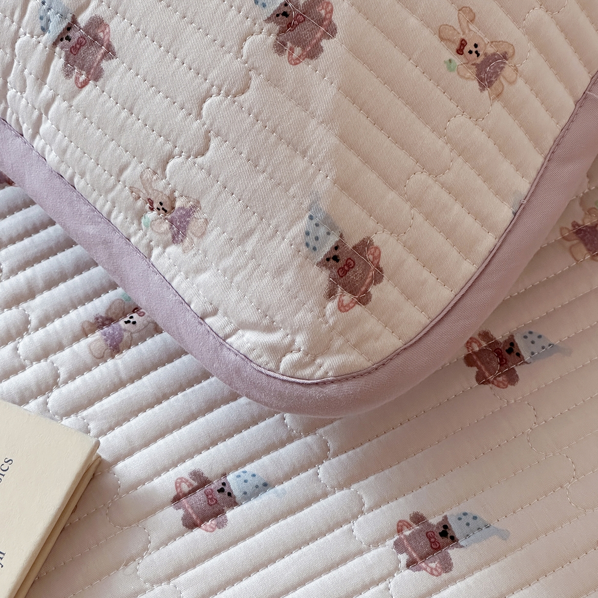 91家纺网 家纺一手货源 找家纺 漫时光 2026新款全棉新疆棉花夹层枕套单品 萌萌紫兔