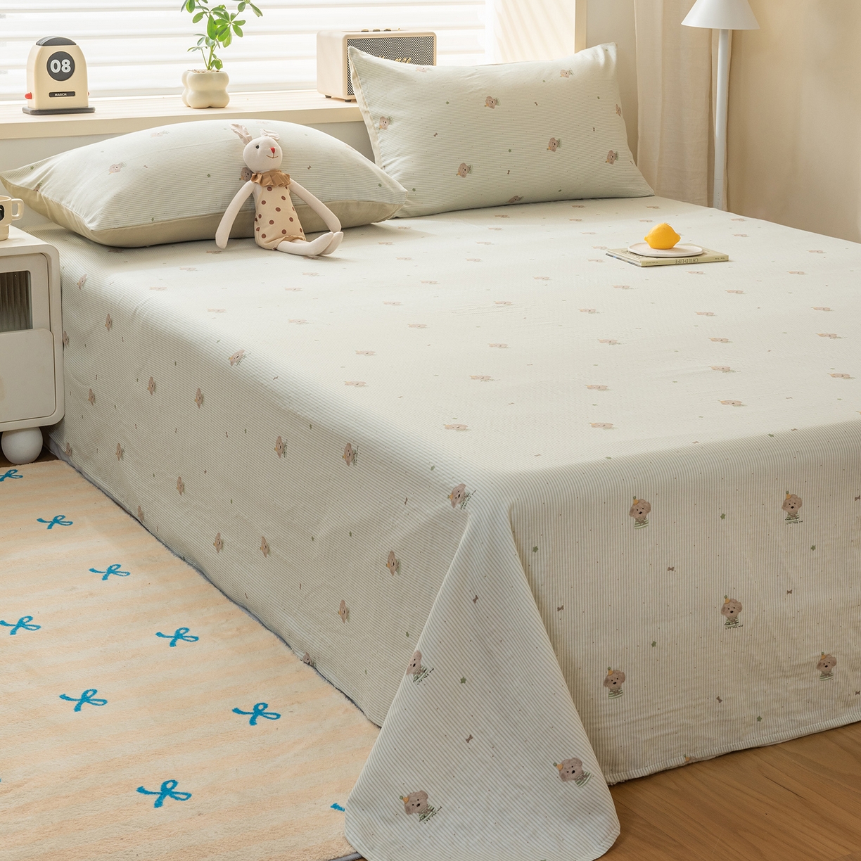 91家纺网 家纺一手货源 找家纺 雯雨家纺 2026新款全棉有氧双层纱床单 全棉双层纱床单-布叮狗