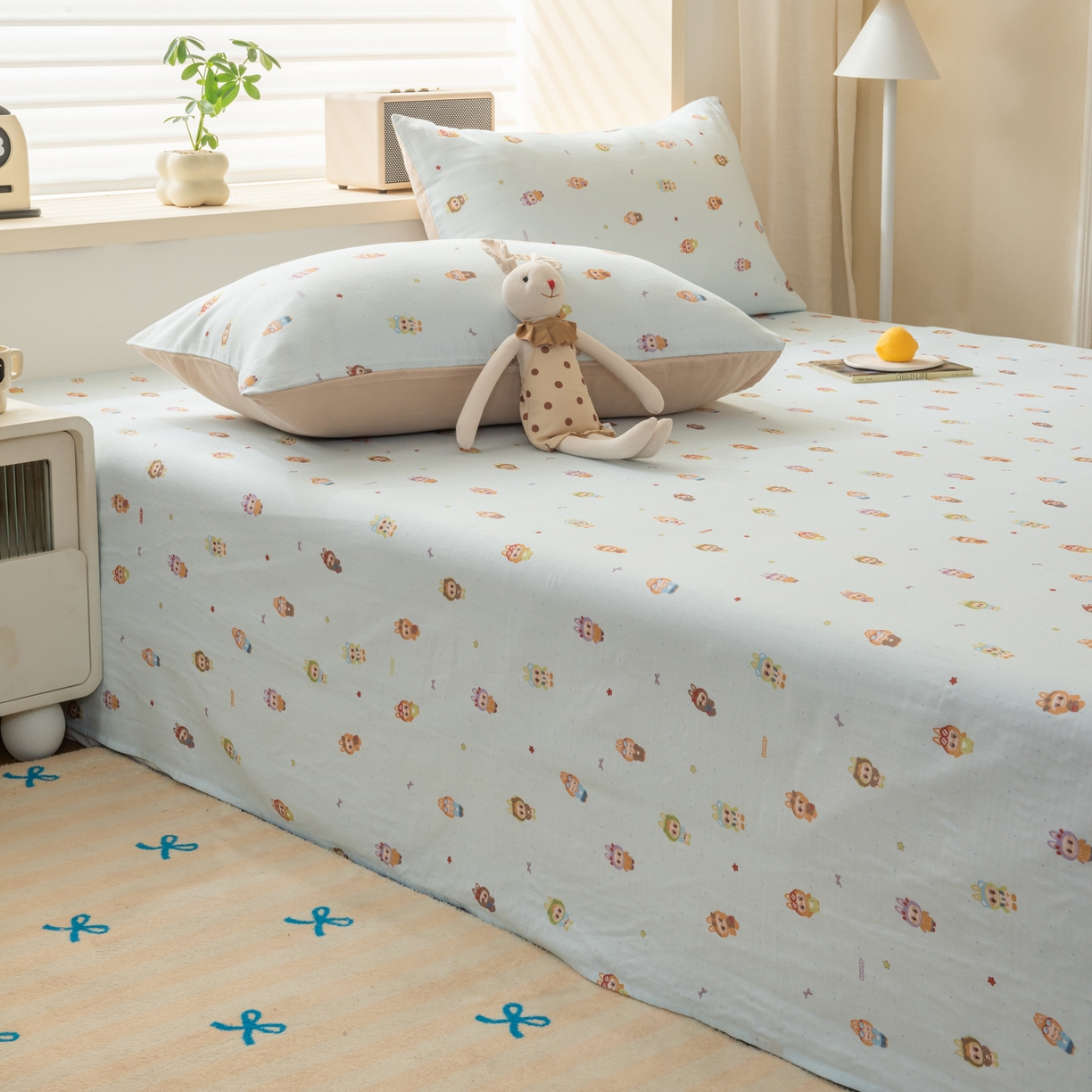 91家纺网 家纺一手货源 找家纺 雯雨家纺 2026新款全棉有氧双层纱床单 全棉双层纱床单-布精灵