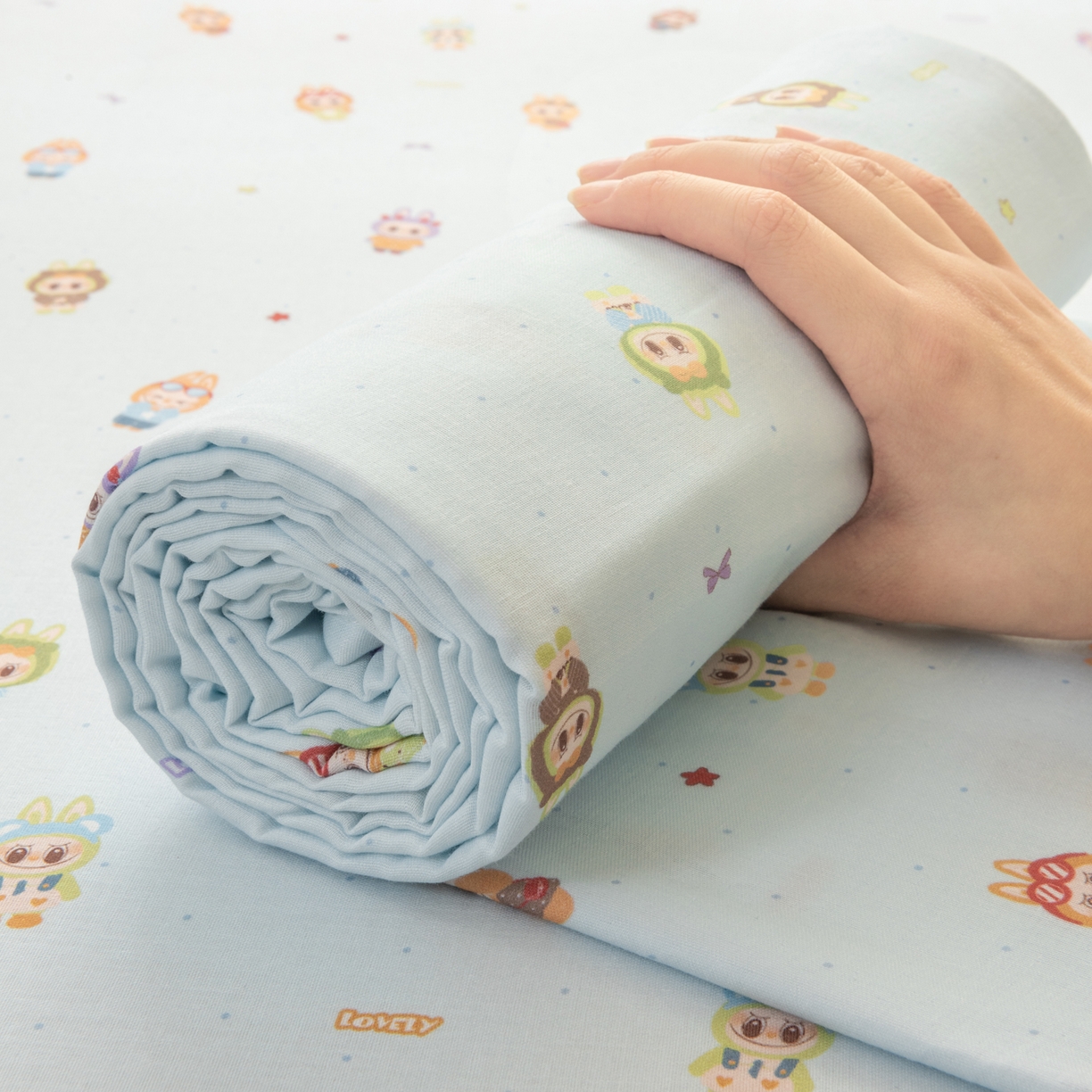 91家纺网 家纺一手货源 找家纺 雯雨家纺 2026新款全棉有氧双层纱床单 全棉双层纱床单-布精灵