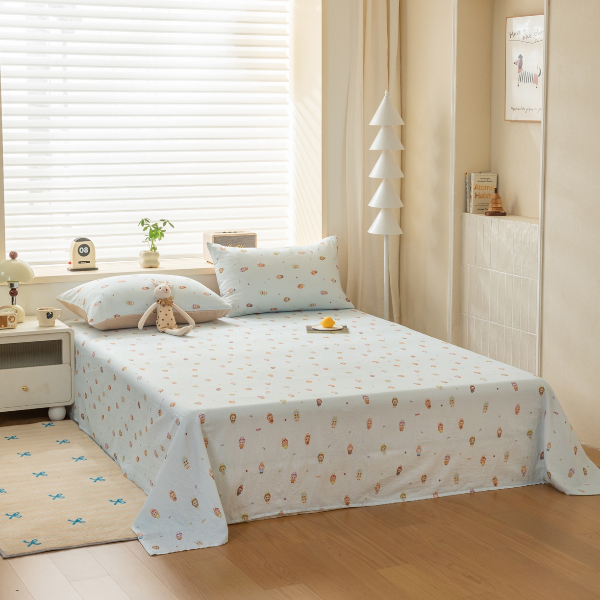 91家纺网 家纺一手货源 找家纺 雯雨家纺 2026新款全棉有氧双层纱床单 全棉双层纱床单-布精灵