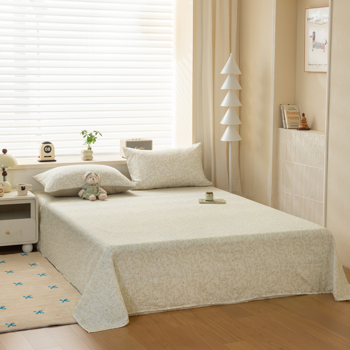 91家纺网 家纺一手货源 找家纺 雯雨家纺 2026新款全棉有氧双层纱床单 全棉双层纱床单-风晚