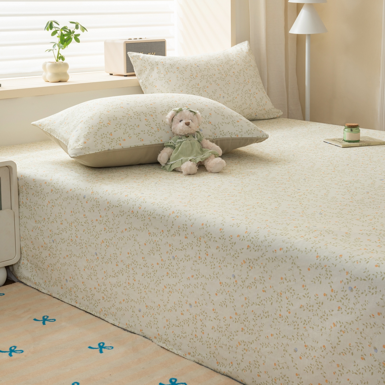 91家纺网 家纺一手货源 找家纺 雯雨家纺 2026新款全棉有氧双层纱床单 全棉双层纱床单-风晚