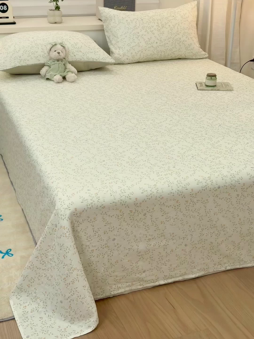 91家纺网 家纺一手货源 找家纺 雯雨家纺 2026新款全棉有氧双层纱床单 全棉双层纱床单-风晚