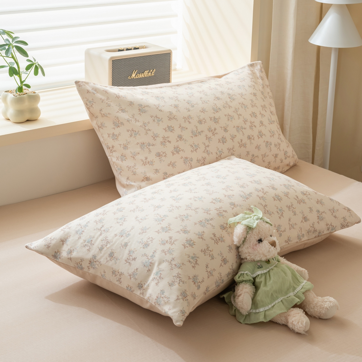 91家纺网 家纺一手货源 找家纺 雯雨家纺 2026新款全棉有氧双层纱床单 全棉双层纱床单-落影迷香