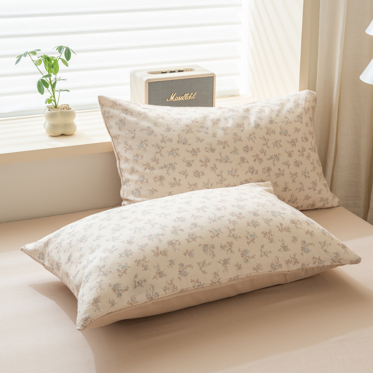 91家纺网 家纺一手货源 找家纺 雯雨家纺 2026新款全棉有氧双层纱床单 全棉双层纱床单-落影迷香