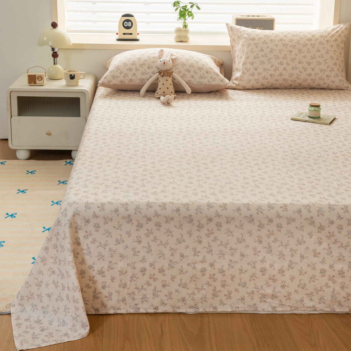 91家纺网 家纺一手货源 找家纺 雯雨家纺 2026新款全棉有氧双层纱床单 全棉双层纱床单-落影迷香