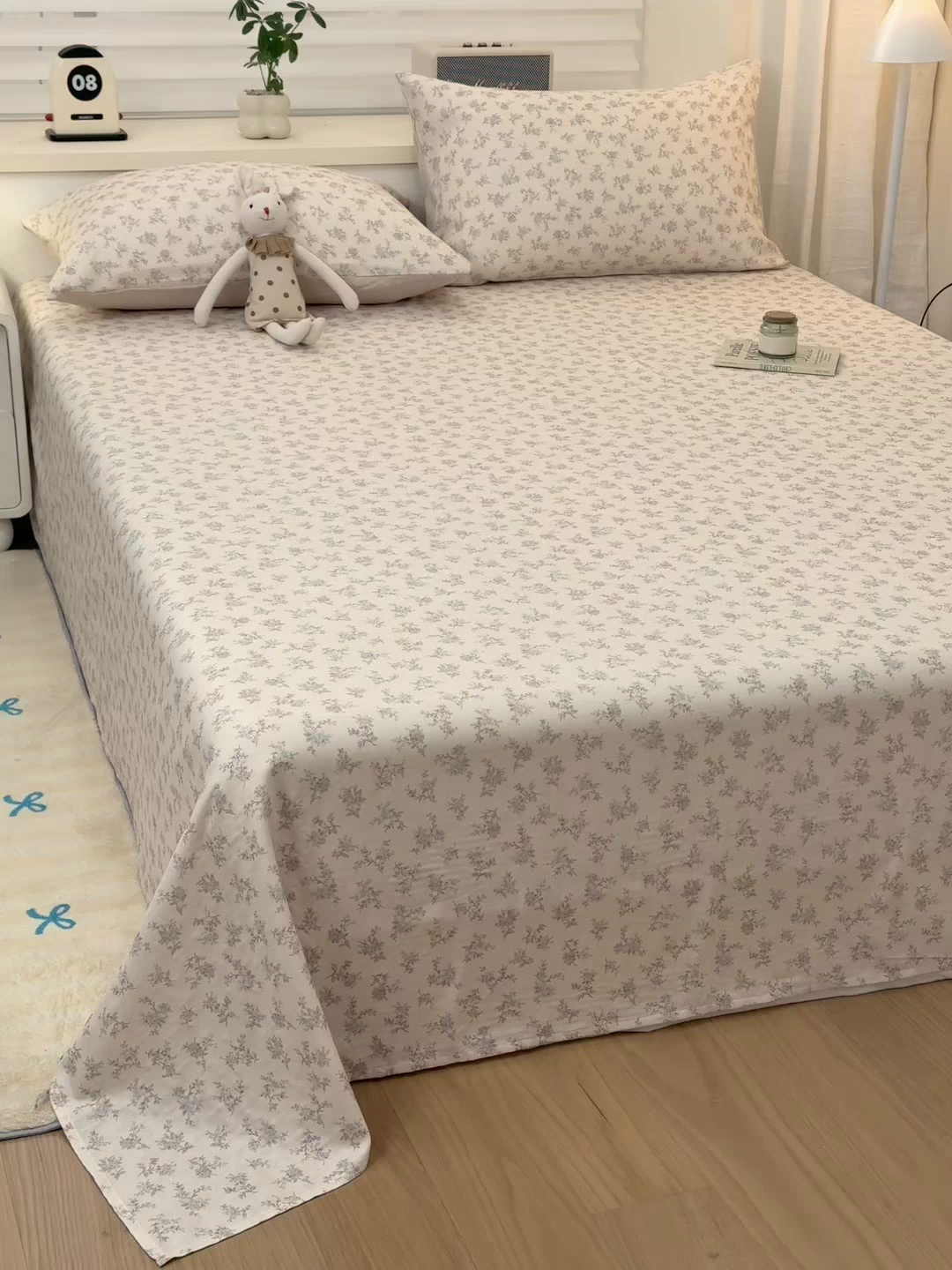 91家纺网 家纺一手货源 找家纺 雯雨家纺 2026新款全棉有氧双层纱床单 全棉双层纱床单-落影迷香