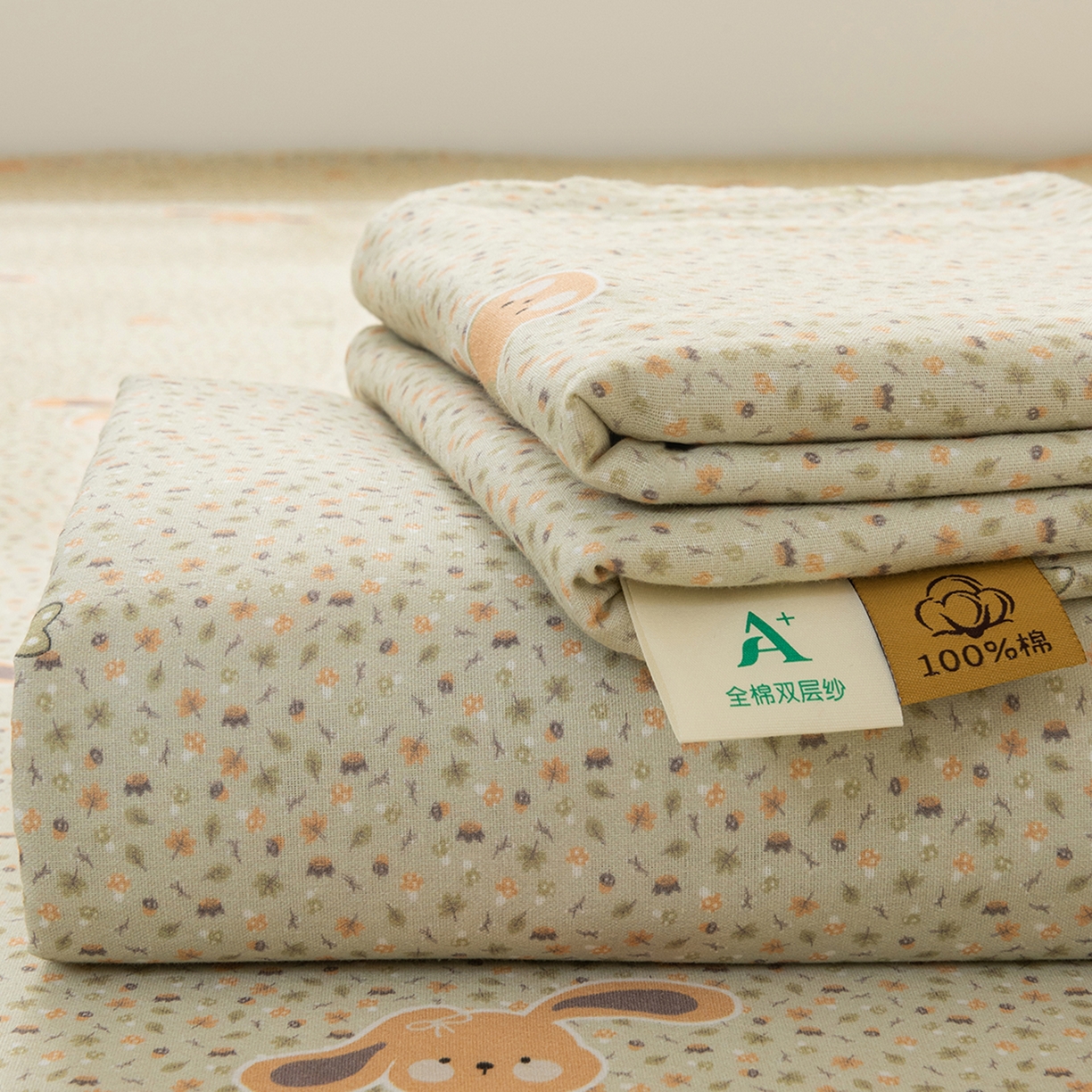 雯雨家纺 2026新款全棉有氧双层纱床单 全棉双层纱床单-梦香小筑