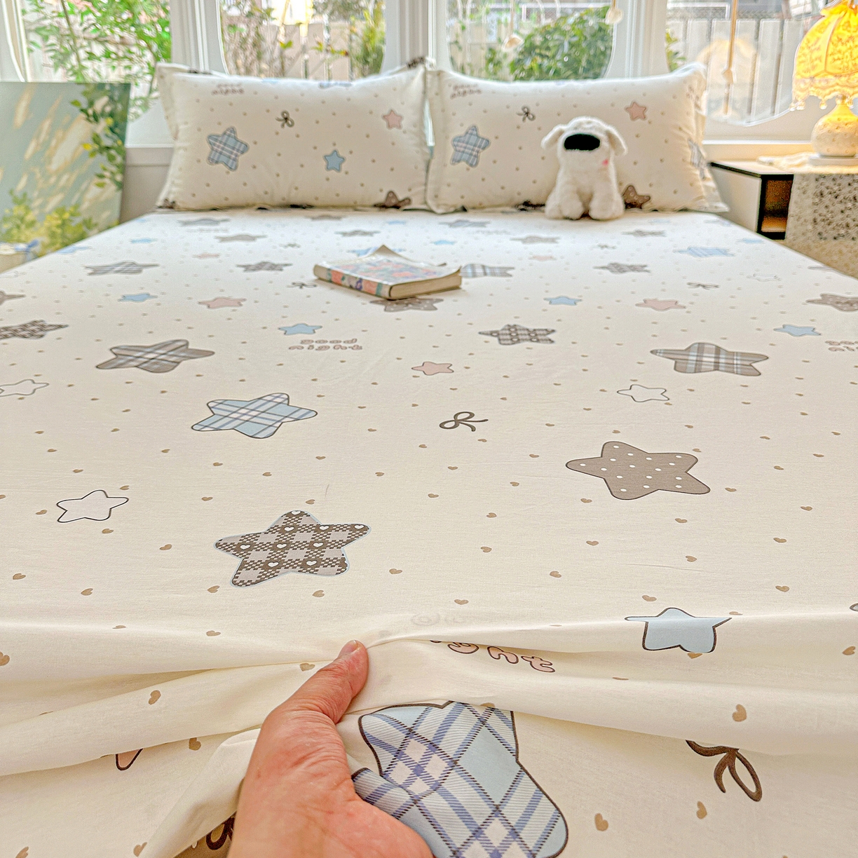 91家纺网 家纺一手货源 找家纺 恩泽家纺 2026春夏新款全棉纯棉12868印花四件套及单品系列-单床单床单单件 星动情节