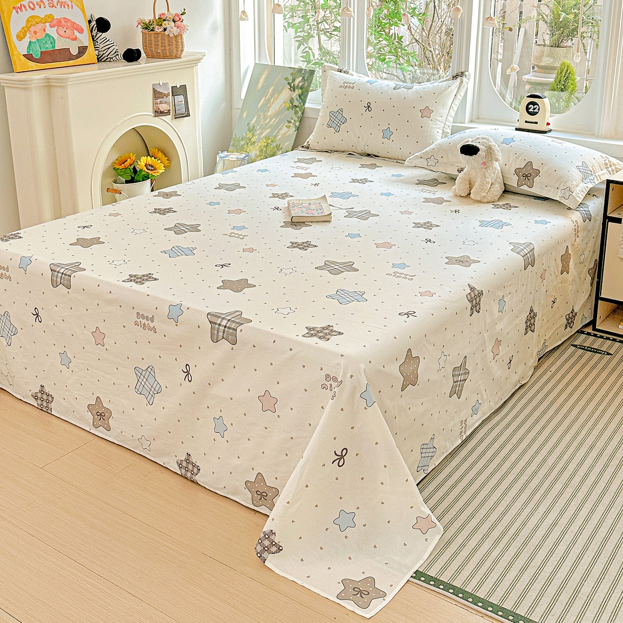 91家纺网 家纺一手货源 找家纺 恩泽家纺 2026春夏新款全棉纯棉12868印花四件套及单品系列-单床单床单单件 星动情节