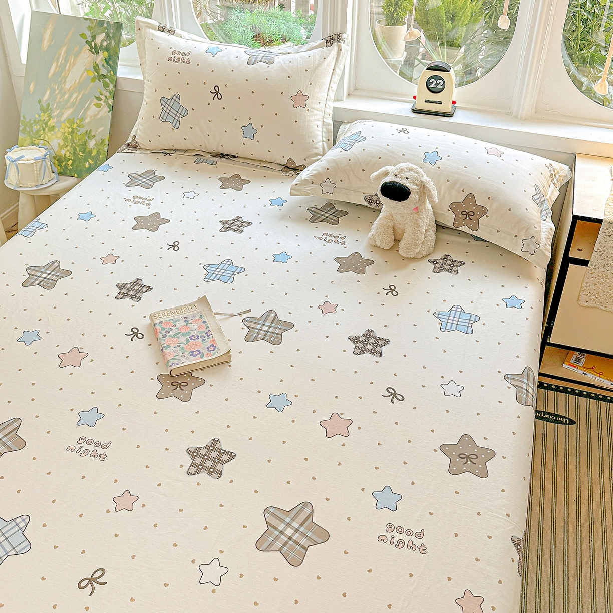 91家纺网 家纺一手货源 找家纺 恩泽家纺 2026春夏新款全棉纯棉12868印花四件套及单品系列-单床单床单单件 星动情节