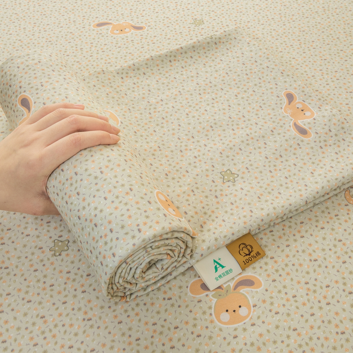 91家纺网 家纺一手货源 找家纺 雯雨家纺 2026新款全棉有氧双层纱床单 全棉双层纱床单-梦香小筑