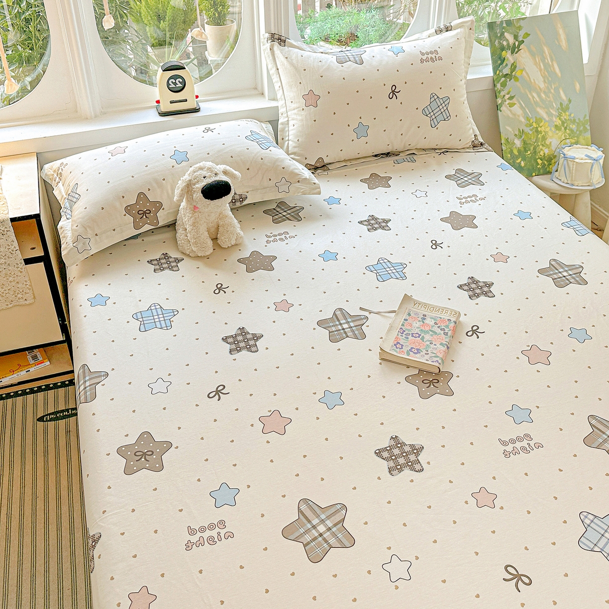 91家纺网 家纺一手货源 找家纺 恩泽家纺 2026春夏新款全棉纯棉12868印花四件套及单品系列-单床单床单单件 星动情节