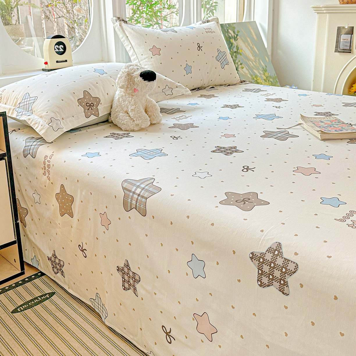 91家纺网 家纺一手货源 找家纺 恩泽家纺 2026春夏新款全棉纯棉12868印花四件套及单品系列-单床单床单单件 星动情节