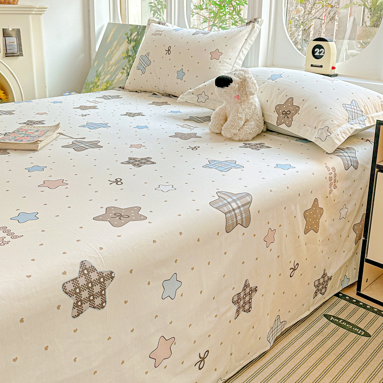 91家纺网 家纺一手货源 找家纺 恩泽家纺 2026春夏新款全棉纯棉12868印花四件套及单品系列-单床单床单单件 星动情节