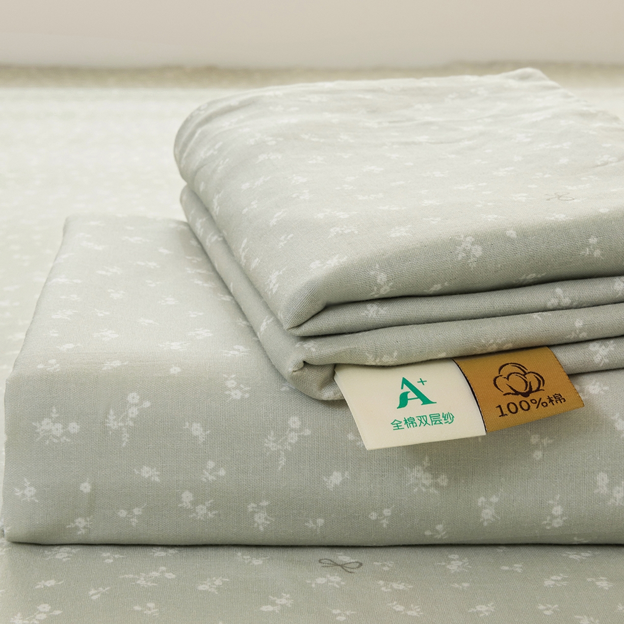 雯雨家纺 2026新款全棉有氧双层纱床单 全棉双层纱床单-秘密花园