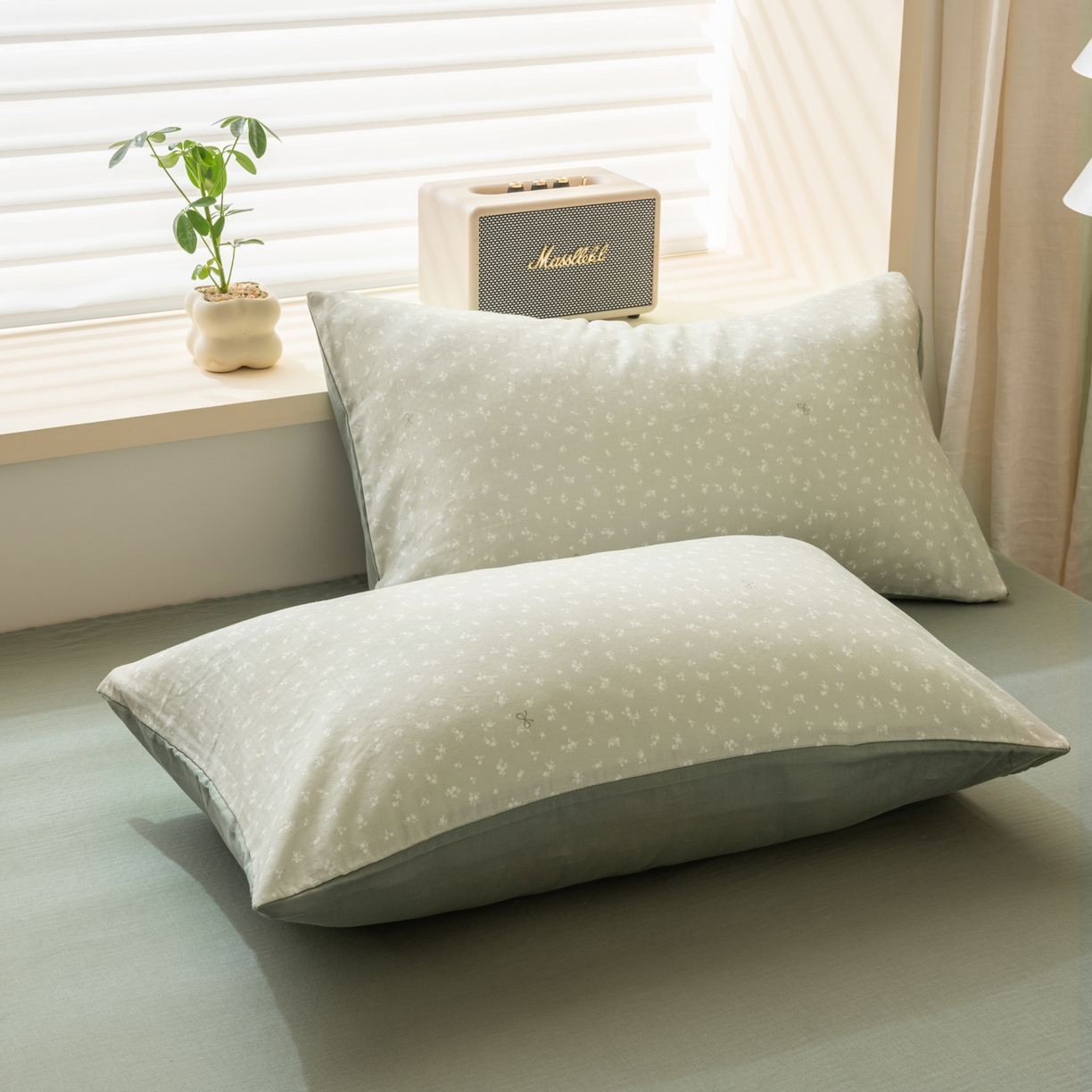 91家纺网 家纺一手货源 找家纺 雯雨家纺 2026新款全棉有氧双层纱床单 全棉双层纱床单-秘密花园