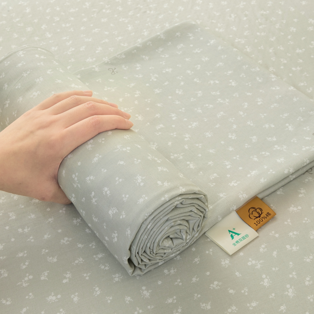 91家纺网 家纺一手货源 找家纺 雯雨家纺 2026新款全棉有氧双层纱床单 全棉双层纱床单-秘密花园