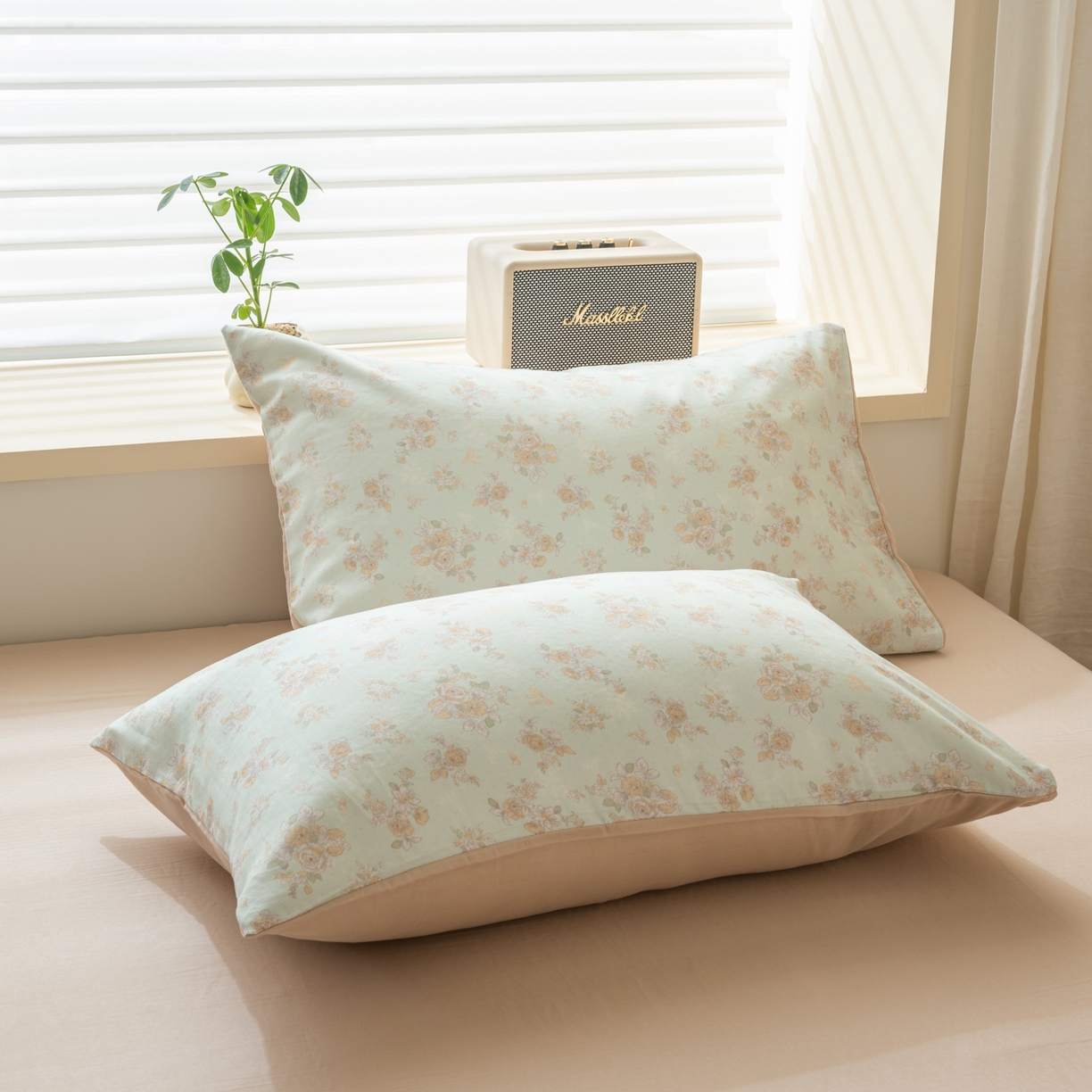 91家纺网 家纺一手货源 找家纺 雯雨家纺 2026新款全棉有氧双层纱床单 全棉双层纱床单-南法庄园