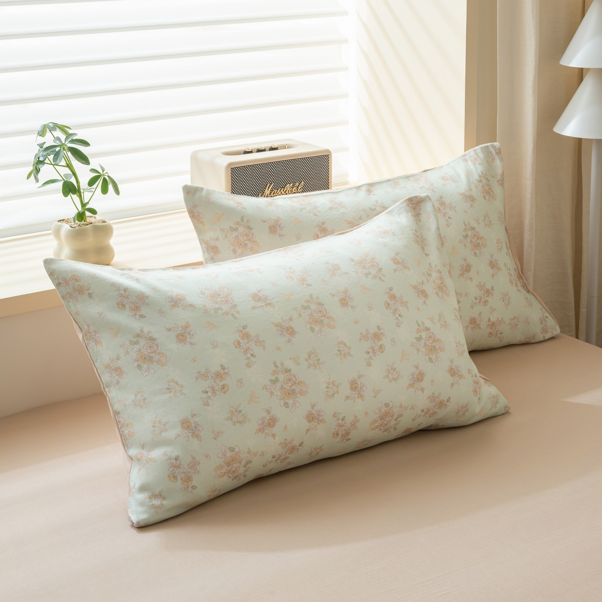 91家纺网 家纺一手货源 找家纺 雯雨家纺 2026新款全棉有氧双层纱床单 全棉双层纱床单-南法庄园