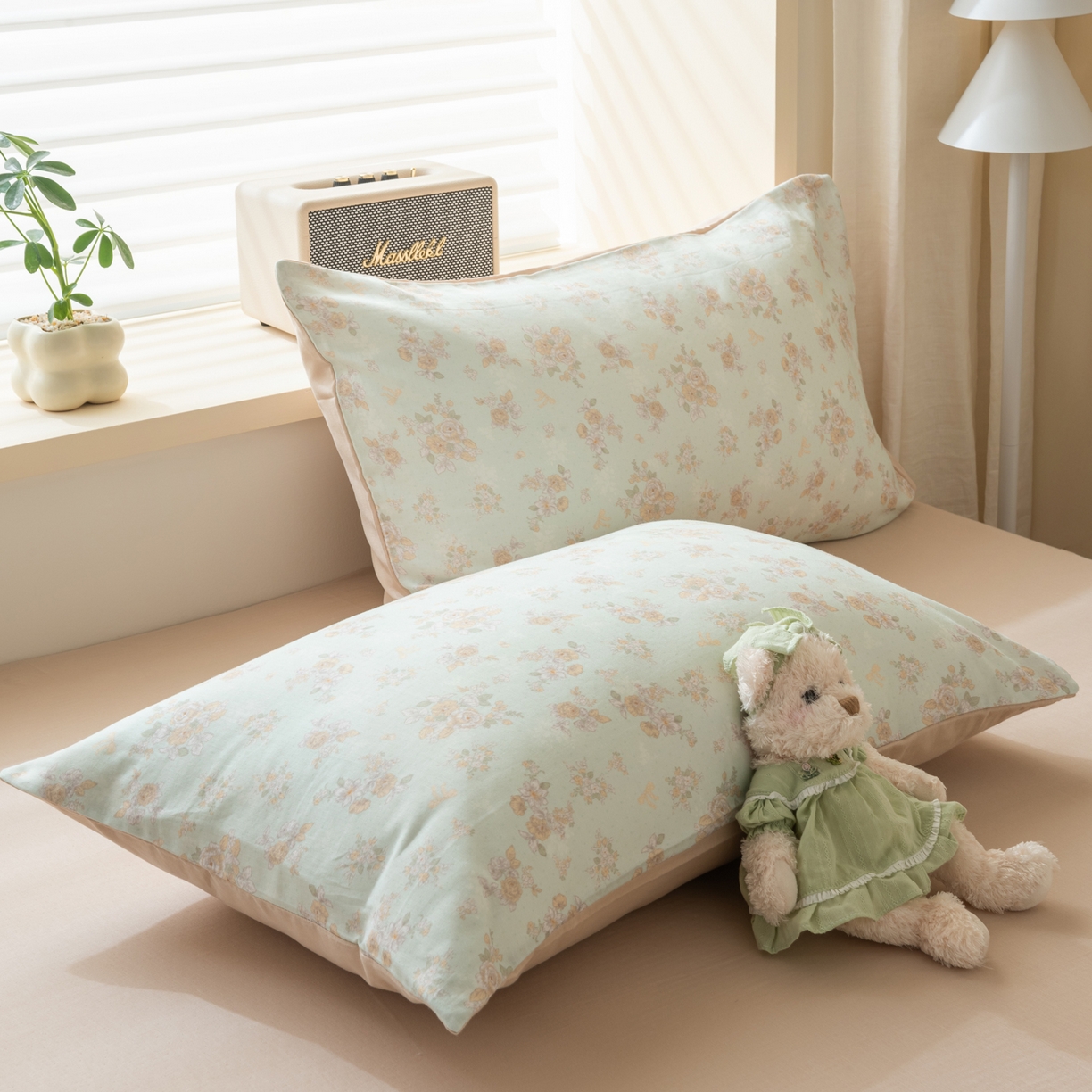 91家纺网 家纺一手货源 找家纺 雯雨家纺 2026新款全棉有氧双层纱床单 全棉双层纱床单-南法庄园