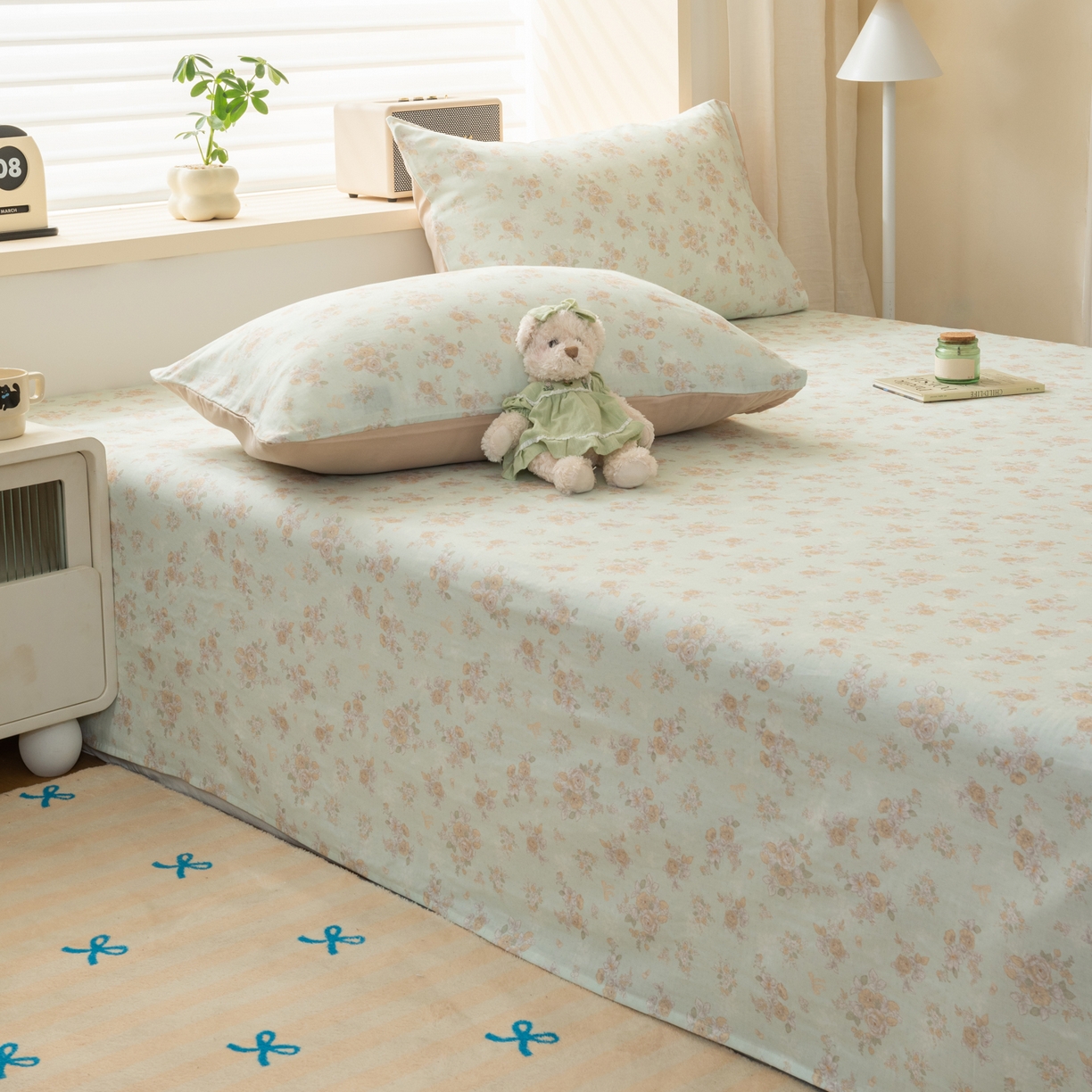 91家纺网 家纺一手货源 找家纺 雯雨家纺 2026新款全棉有氧双层纱床单 全棉双层纱床单-南法庄园