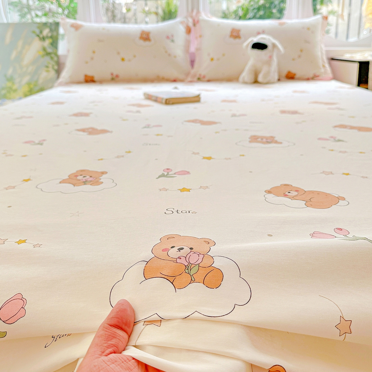 91家纺网 家纺一手货源 找家纺 恩泽家纺 2026春夏新款全棉纯棉12868印花四件套及单品系列-单床单床单单件 星梦童话