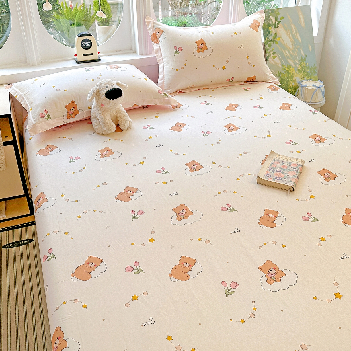 91家纺网 家纺一手货源 找家纺 恩泽家纺 2026春夏新款全棉纯棉12868印花四件套及单品系列-单床单床单单件 星梦童话