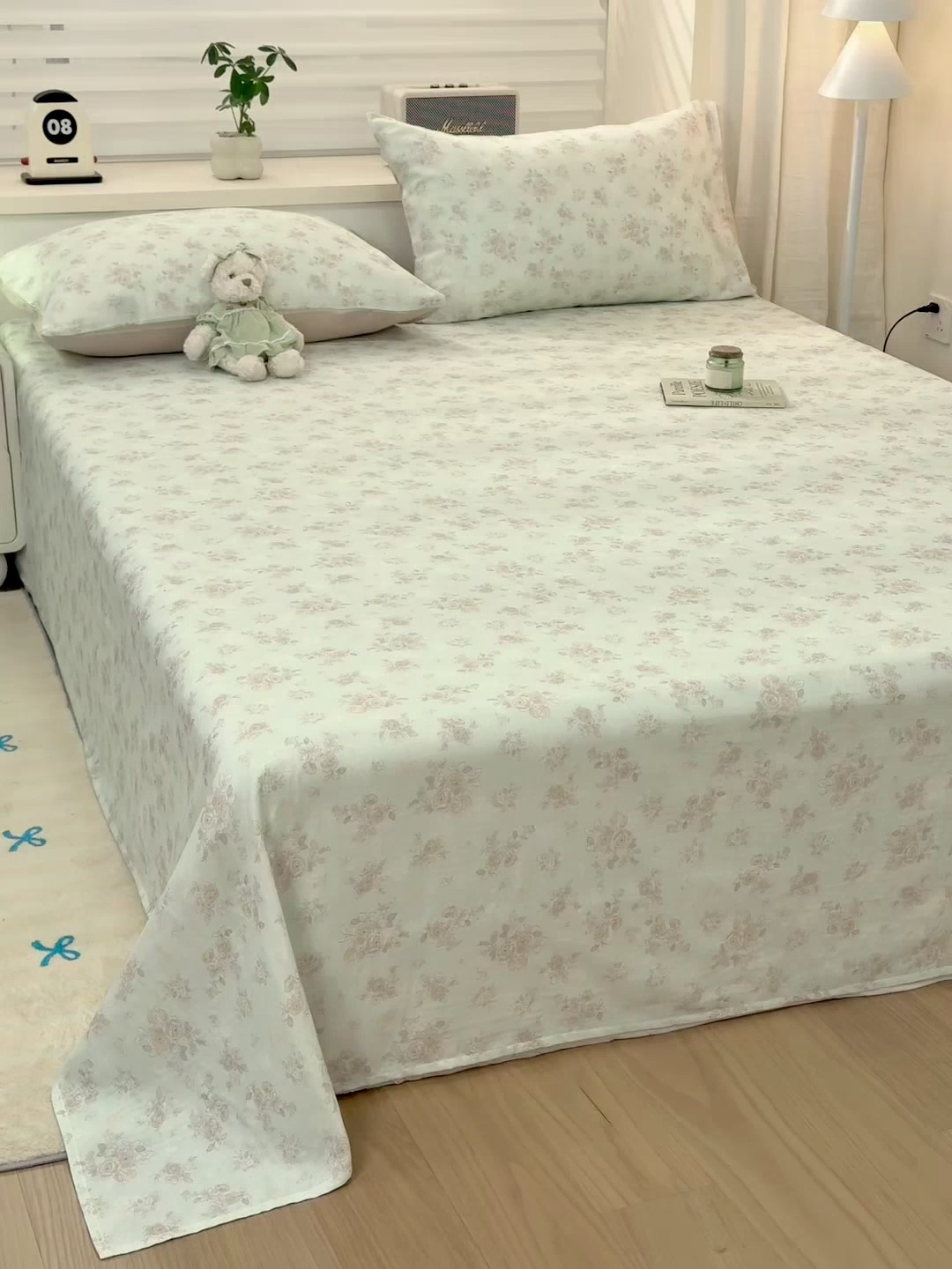 91家纺网 家纺一手货源 找家纺 雯雨家纺 2026新款全棉有氧双层纱床单 全棉双层纱床单-南法庄园