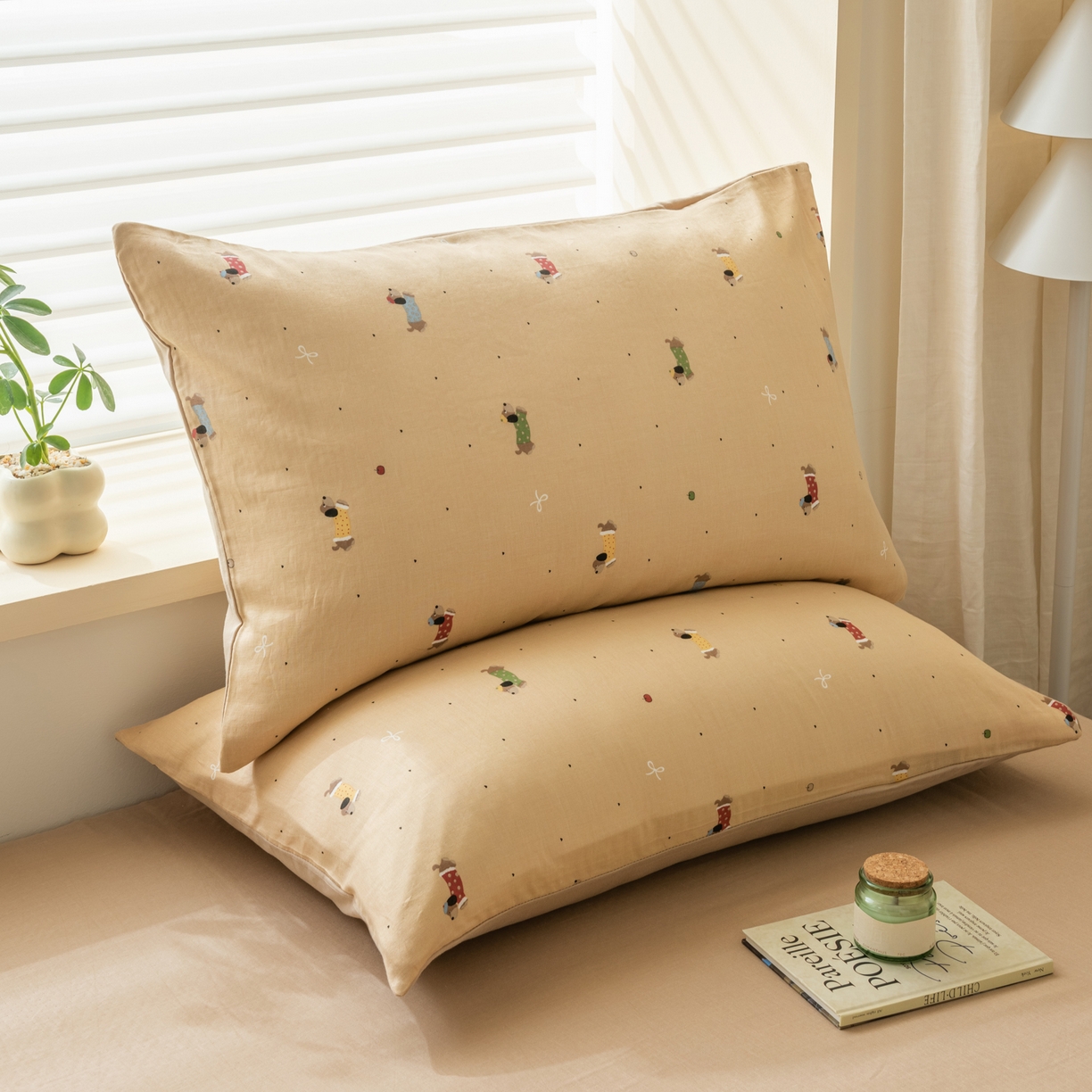 91家纺网 家纺一手货源 找家纺 雯雨家纺 2026新款全棉有氧双层纱床单 全棉双层纱床单-皮皮狗