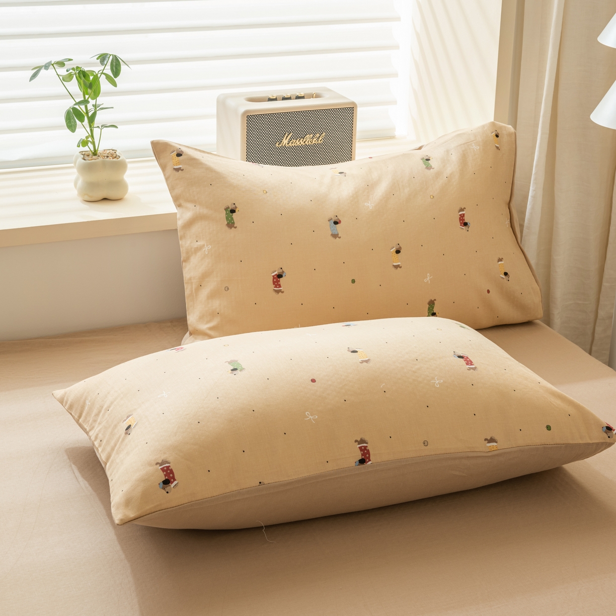 91家纺网 家纺一手货源 找家纺 雯雨家纺 2026新款全棉有氧双层纱床单 全棉双层纱床单-皮皮狗