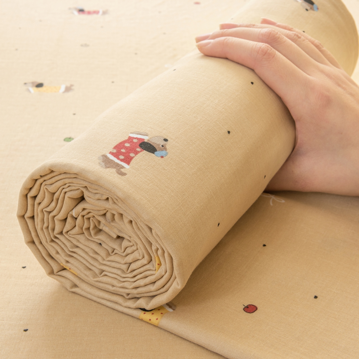 91家纺网 家纺一手货源 找家纺 雯雨家纺 2026新款全棉有氧双层纱床单 全棉双层纱床单-皮皮狗